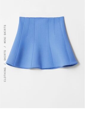 & Other Stories Periwinkle Panel-Flare Mini Skirt